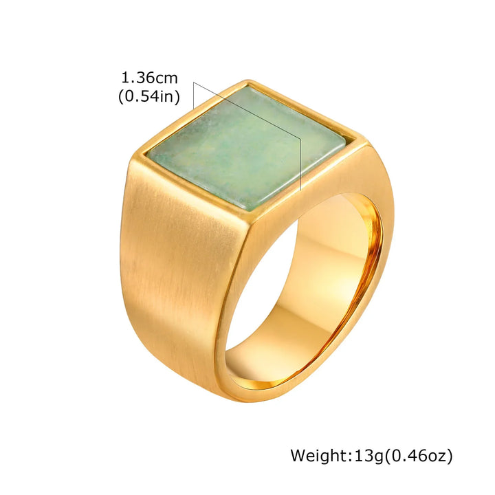 Square Turquoise Ring - 9 / green
