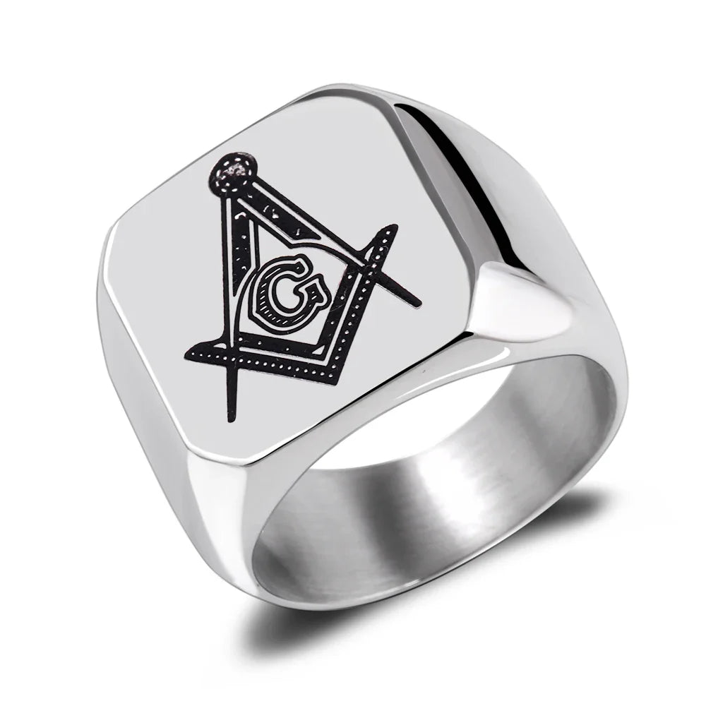 Stainless Steel Masonic Ring