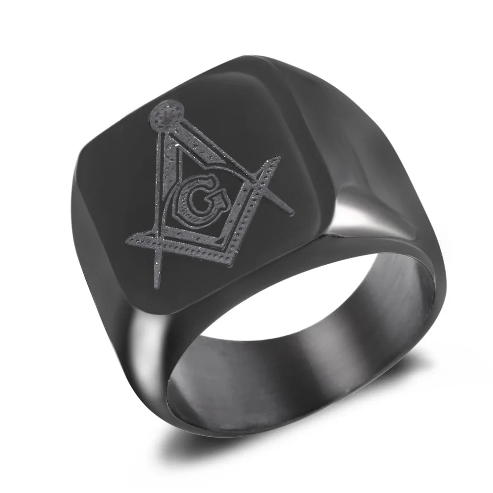 Stainless Steel Masonic Ring