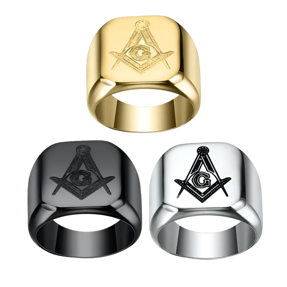 Stainless Steel Masonic Ring