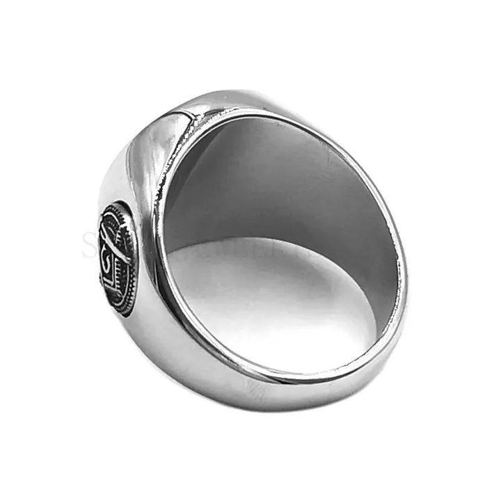 Steel Masonic Ring