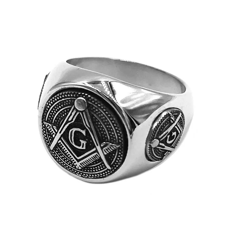 Steel Masonic Ring