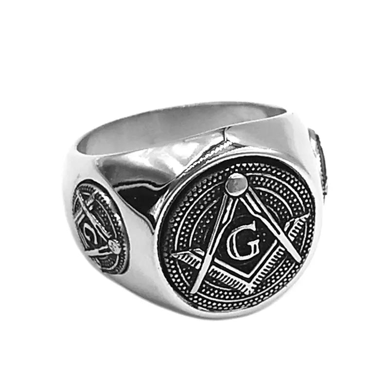 Steel Masonic Ring