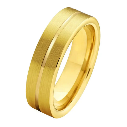 Tungsten Carbide Engagement Ring - Gold Color 6mm / 7.5