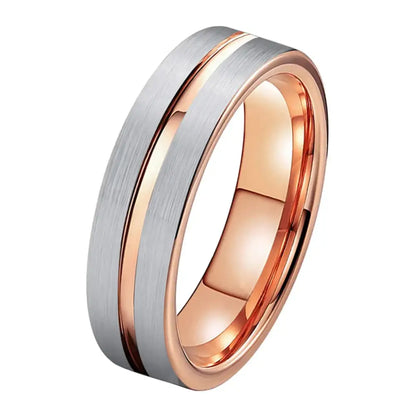 Tungsten Carbide Engagement Ring - Rose Silver 6mm / 7.5