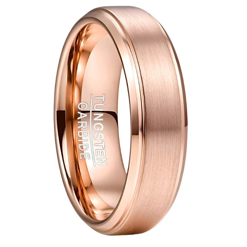 Tungsten Carbide Ring Rose Gold - 6mm Rose Gold / 12