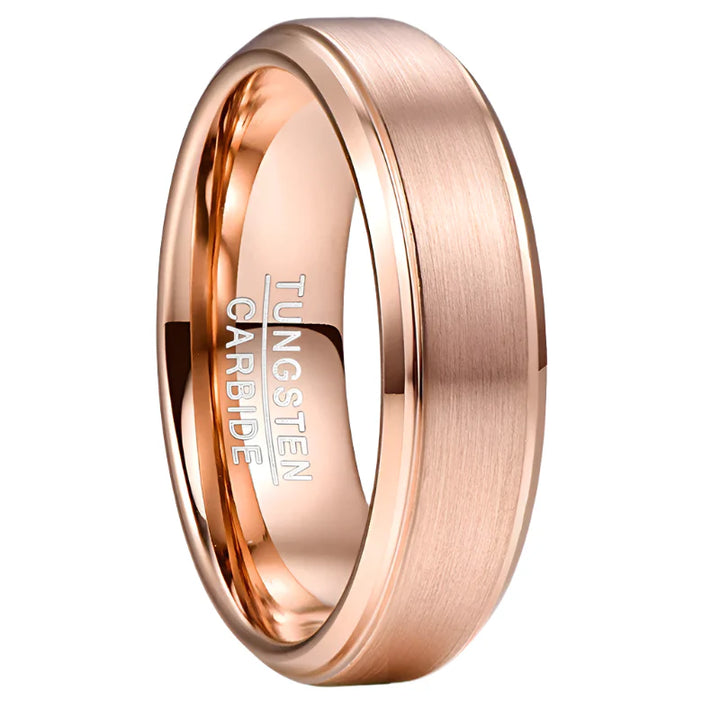 Tungsten Carbide Ring Rose Gold - 6mm Rose Gold / 12