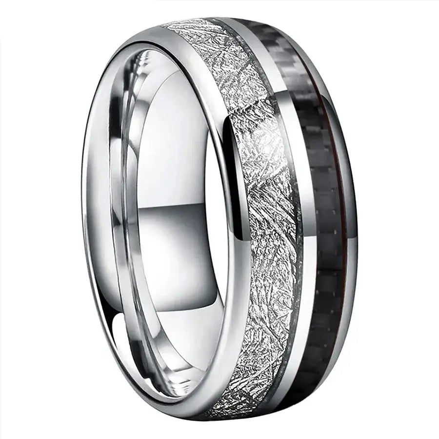 Tungsten Carbon Fiber Mens Ring - rings