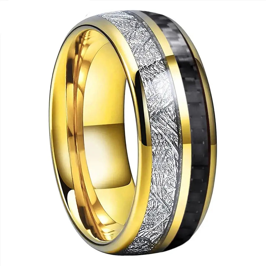 Tungsten Carbon Fiber Mens Ring - rings
