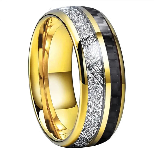 Tungsten Carbon Fiber Mens Ring - rings