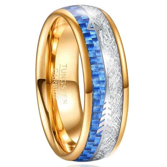 Tungsten Carbon Fiber Wedding Ring - 12 - rings