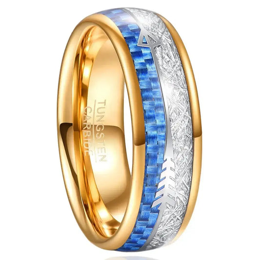 Tungsten Carbon Fiber Wedding Ring - rings