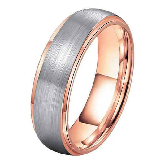 Tungsten Domed Ring - Rose Gold 6mm / 10.5 - rings