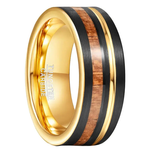 Tungsten Koa Wood Wedding Ring - 8mm / 7 - rings