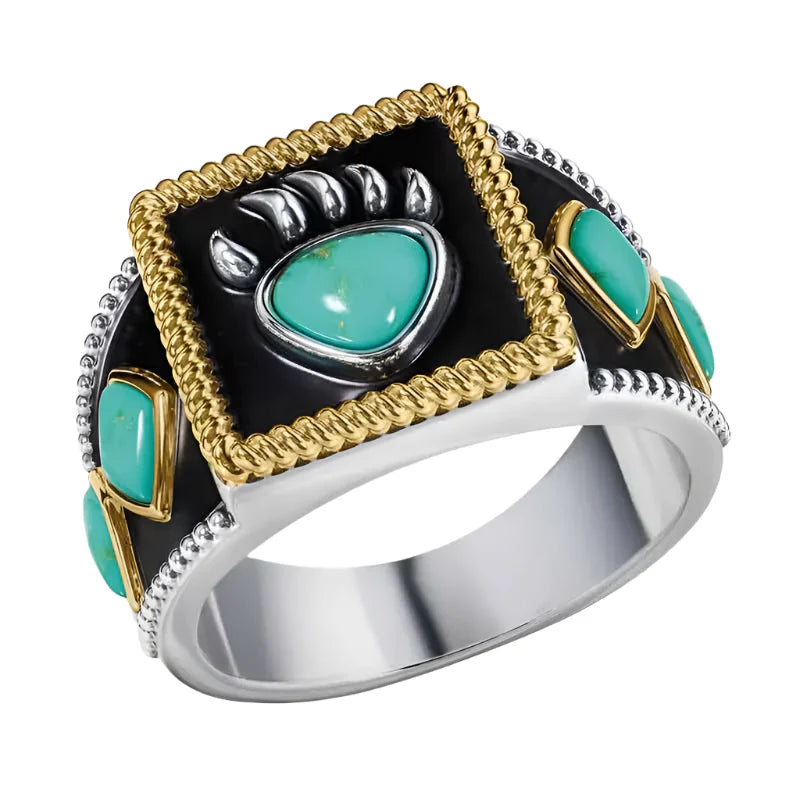 Turquoise Bear Paw Ring 
