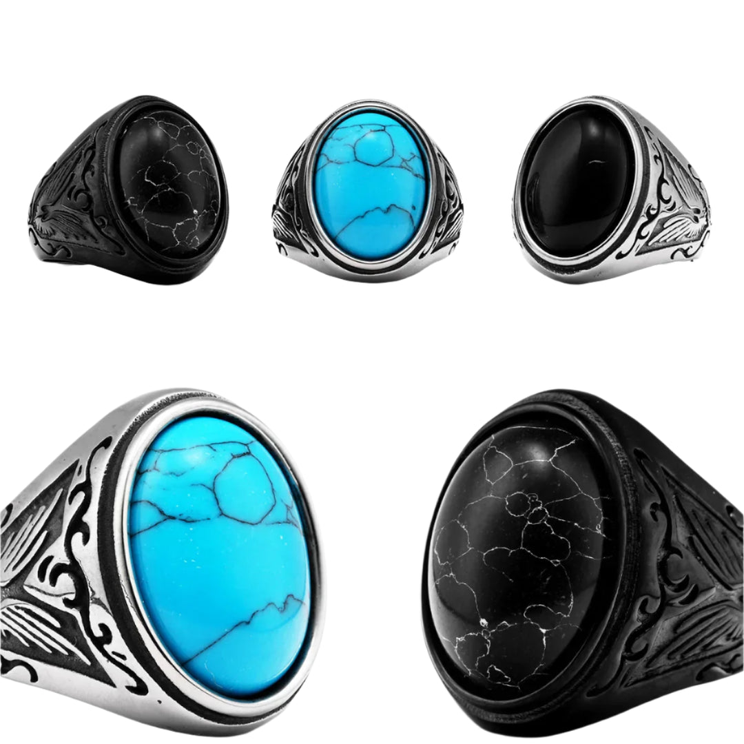 Turquoise Carved Ring