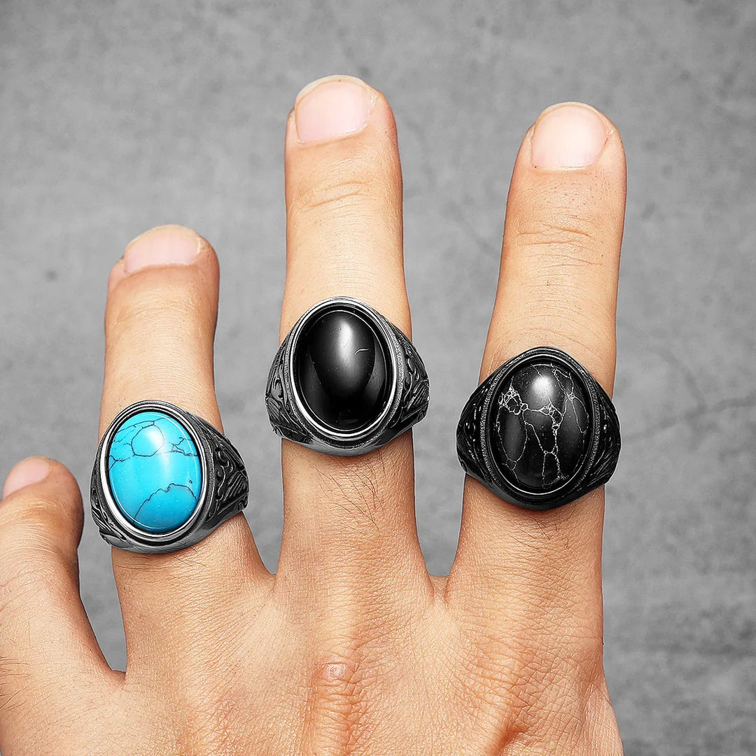 Turquoise Carved Ring