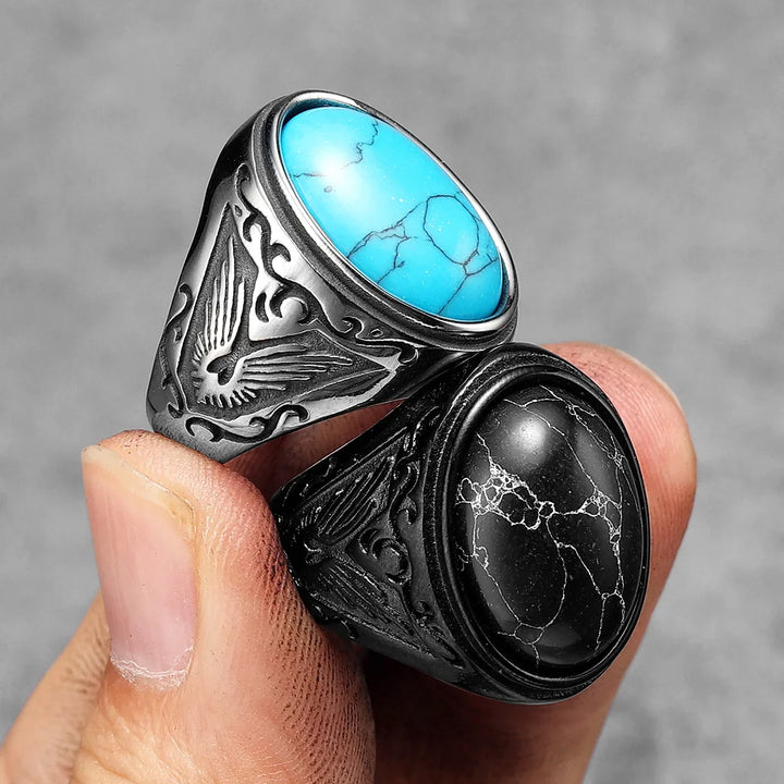 Turquoise Carved Ring