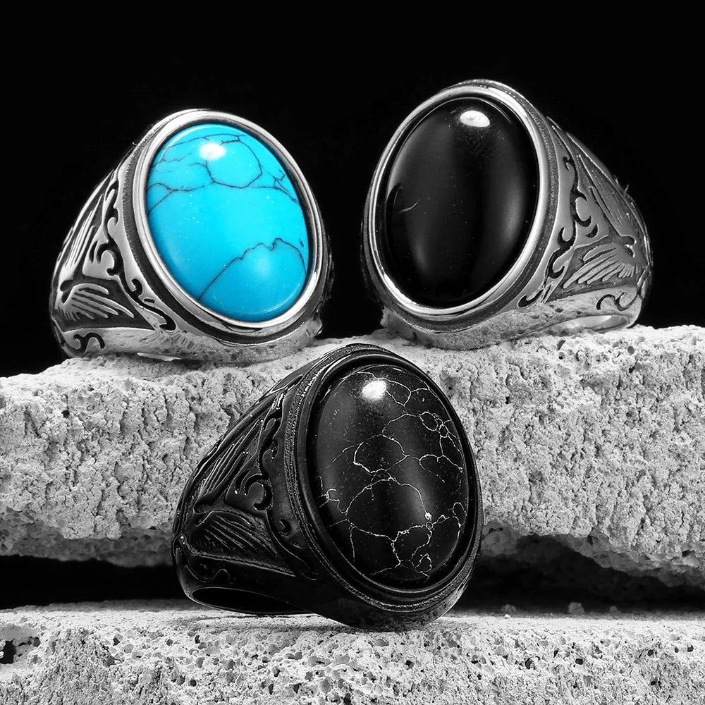 Turquoise Carved Ring