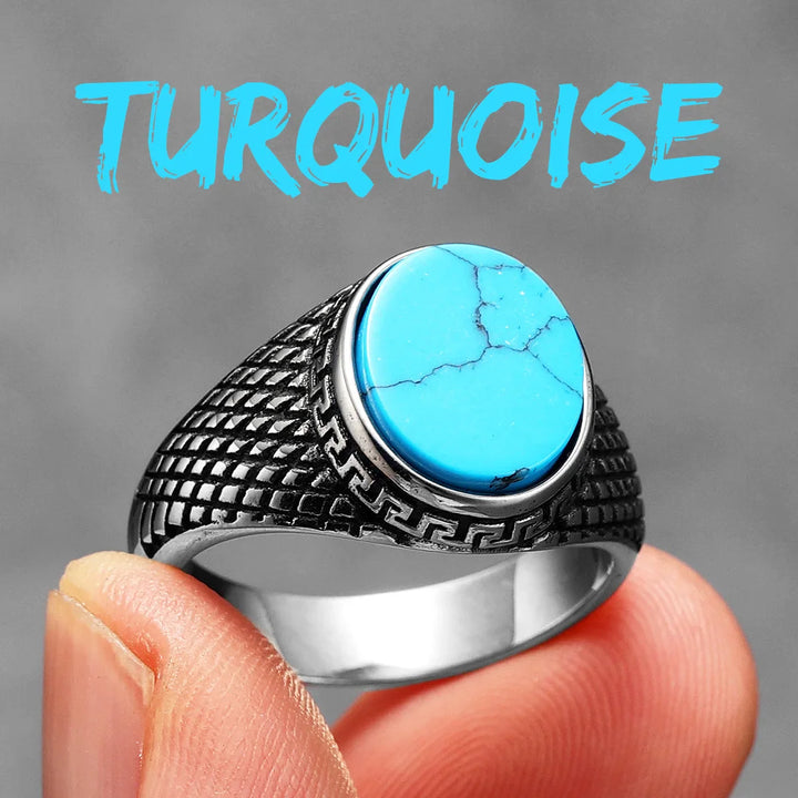 Turquoise Gemstone Ring - Turquoise-B / 7