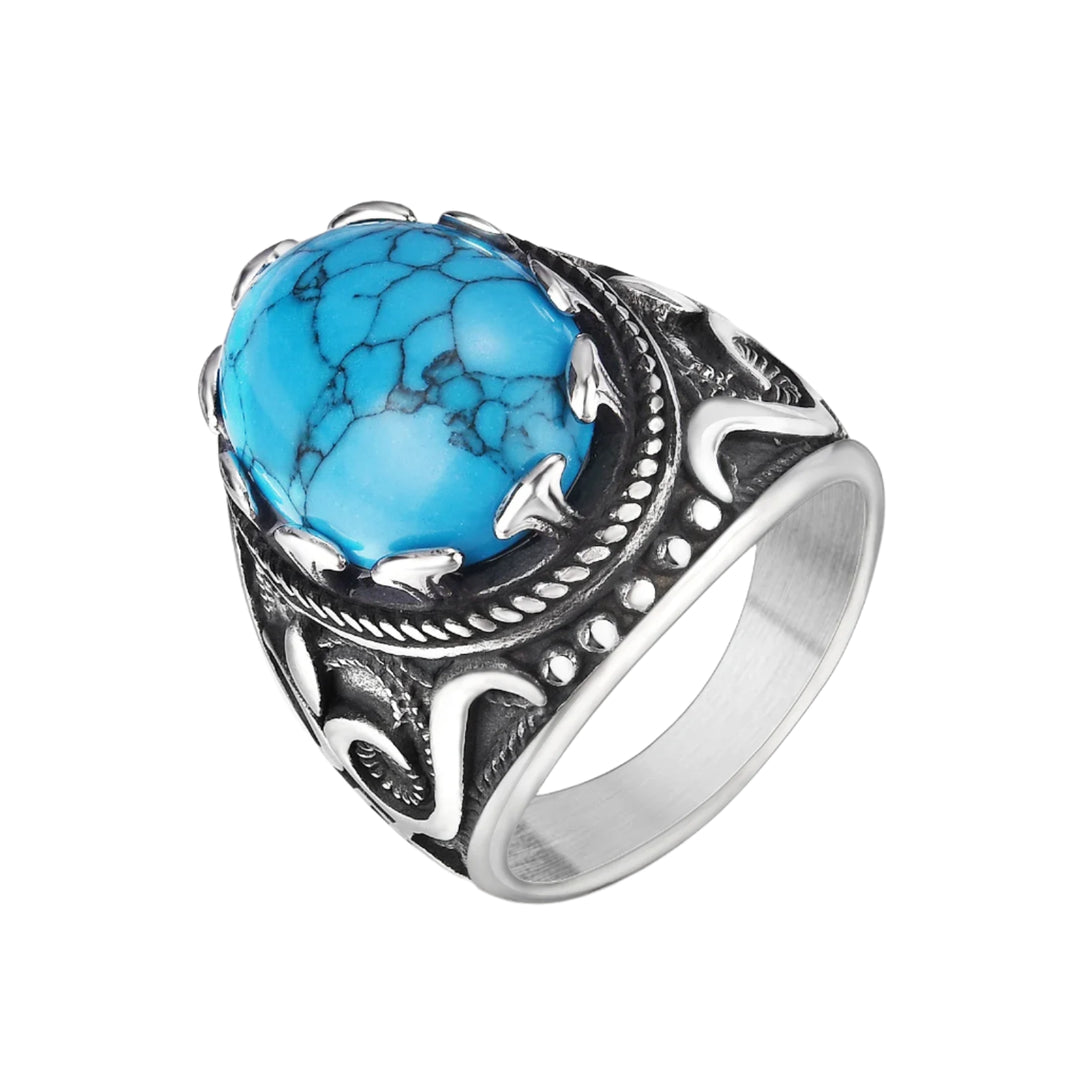 Turquoise Signet Ring - 15 / Blue