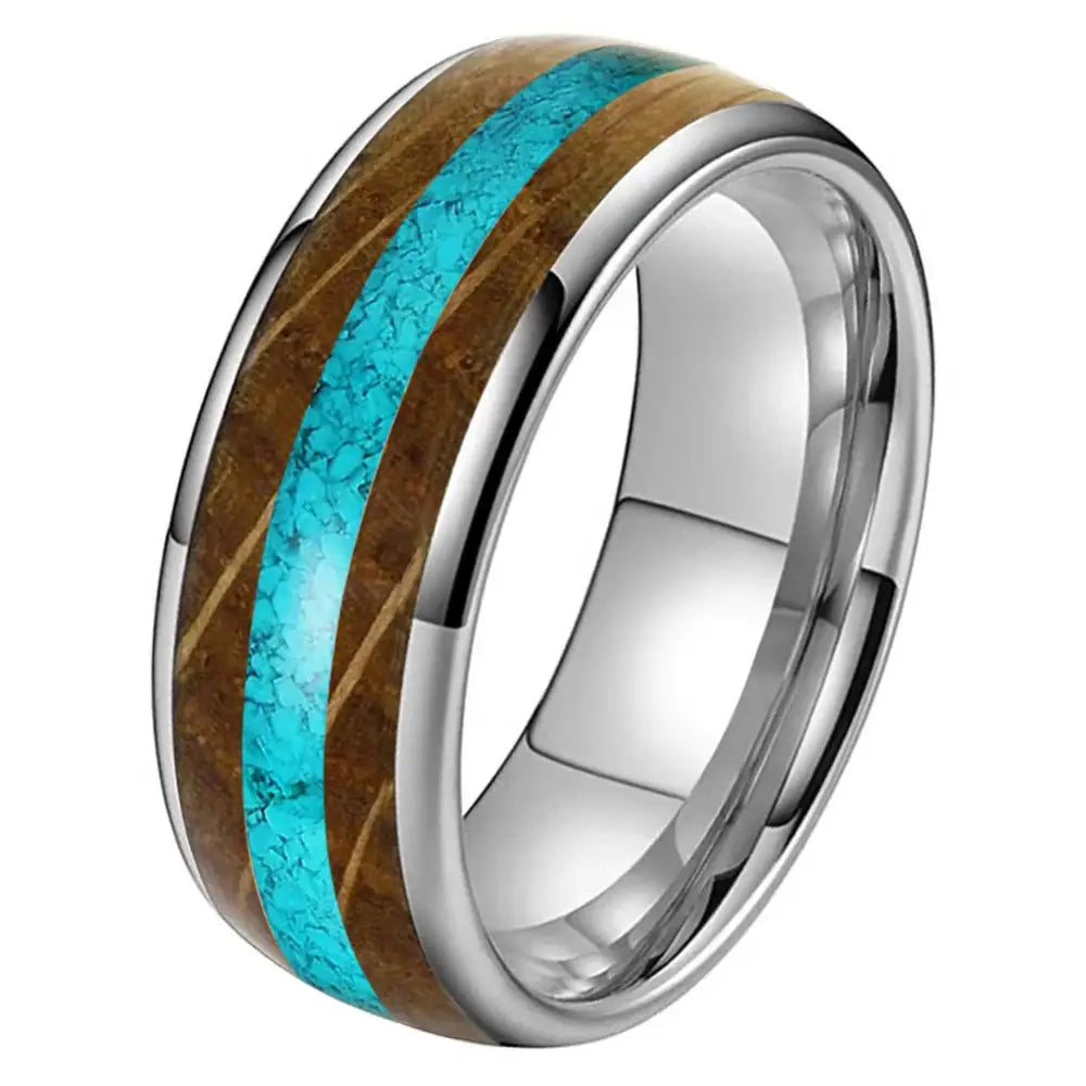 Whiskey Barrel Wood Ring - Silver / 6.5 - rings