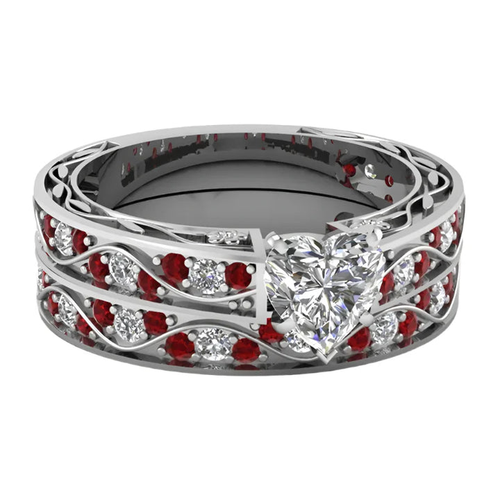 Wood Inlay Wedding Ring - Female / 5