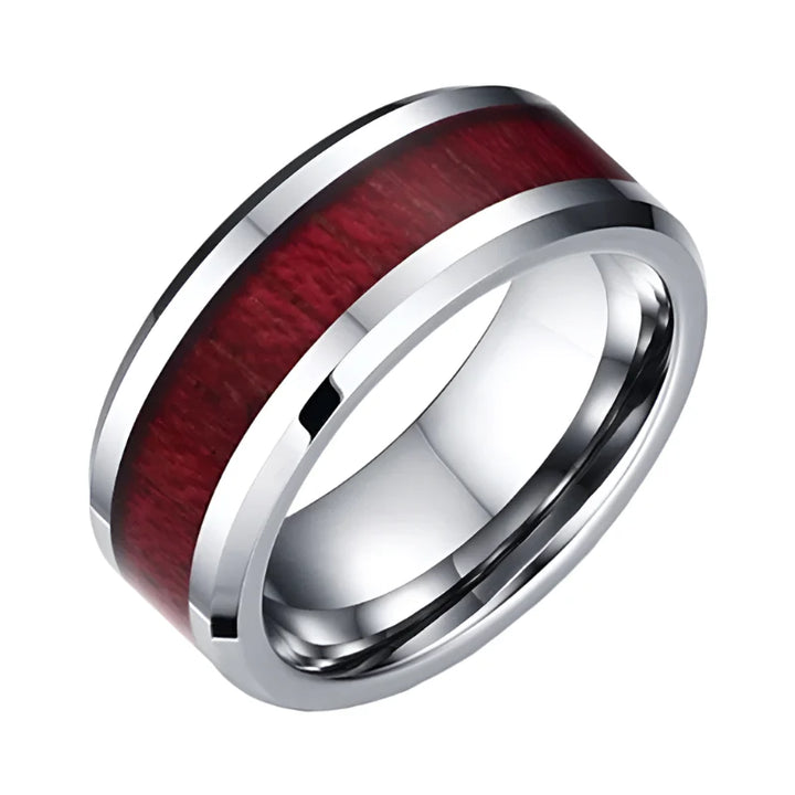 Wood Inlay Wedding Ring - Male / 5